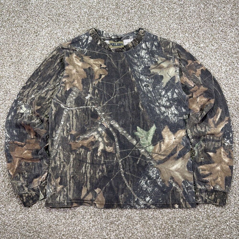 Women's Vintage Jerzees Camo Longsleeve Shirt Size Small Essentials 90s Style